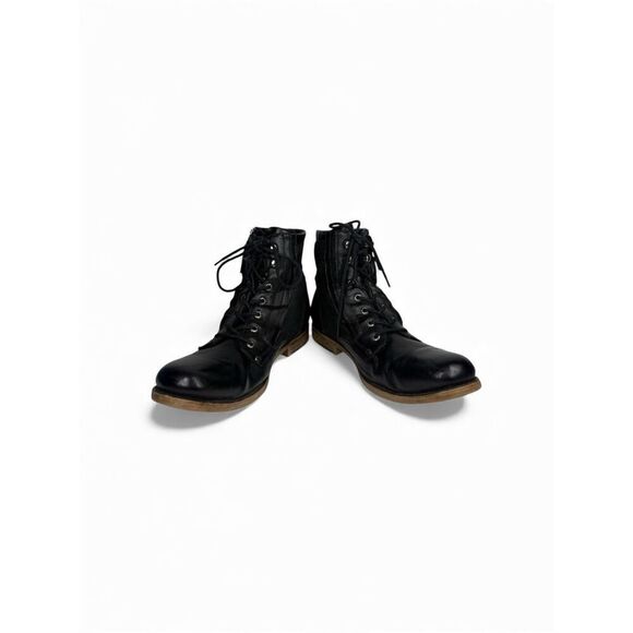 J75 by Jump Deploy Military Black Leather Combat Boots Laces Zip Rugged Men 11 main image 3